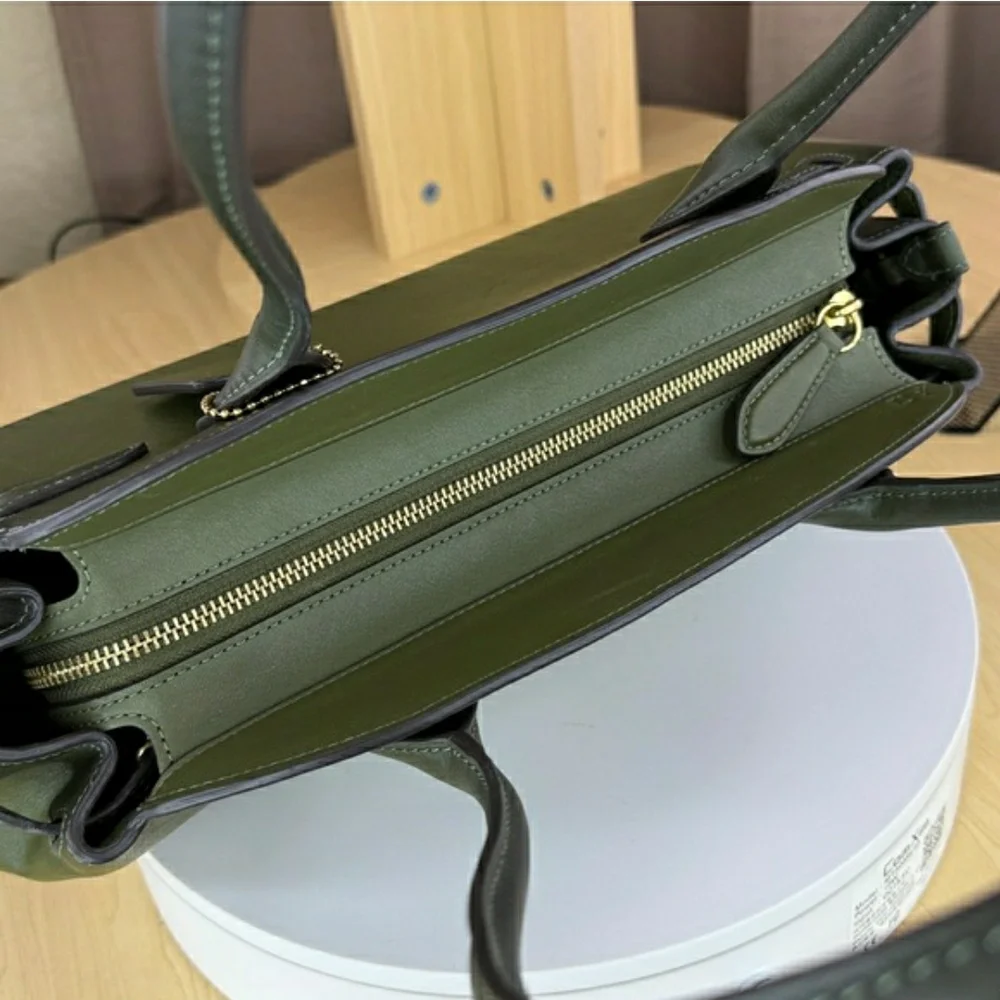 Coach Olive Green Leather Empire Carry All Shoulder Bag (NWOT) - Picture 10 of 16